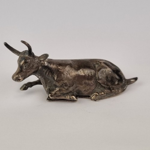 Antique solid silver snuff - antique,