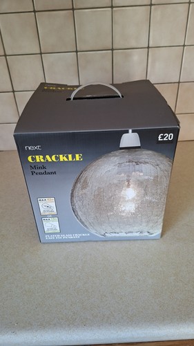 Next crackle mink pendant - mink, lamp