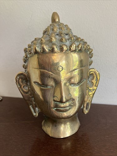 Vintage brass buddha head - vintage,