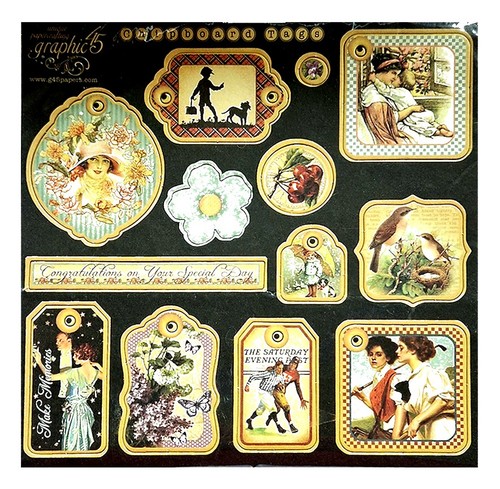 Graphic chipboard tags - 45,