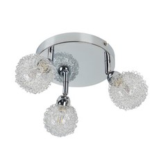 Ceiling Light Fitting 3 Way Semi Flush Adjustable Lights Living Room Chrome Lamp