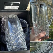 RARE 8” ROYAL DOULTON DORCHESTER LEAD CUT CRYSTAL WATER JUG BOXED MINT Brand New