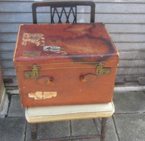 Antique leather luggage - luggage, multi
