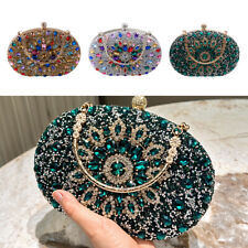 Ladies Satin diamante Clutch Bag Evening Bridal Wedding Fashion Prom Handbag uk