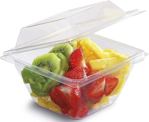 Hinged plastic salad - hinged,