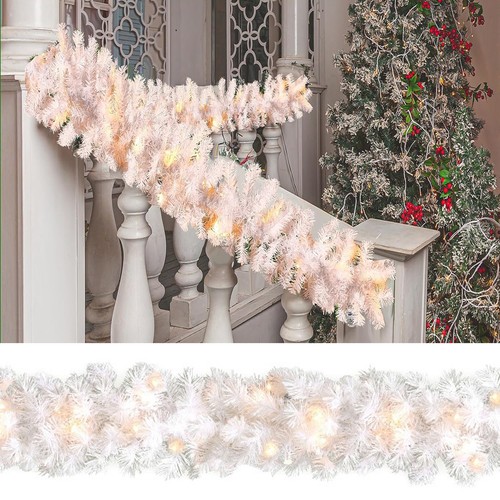 9ft white christmas garland - 9ft,