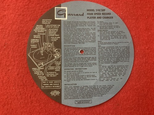 Garrard model 210 - garrard, vinyl