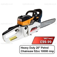 Neilsen Powered Petrol Chainsaw 20" 52cc  Easy Start x 2 chains + Tools
