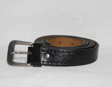 Mens Leather Belt 49" Black BW115 Skinny Slim