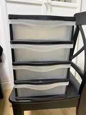 wilko 4 Tier Strorage Unit - 4 Drawer Slim Design - Tall & Narrow