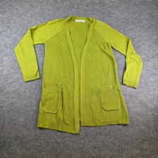John Lewis Cashmere Blend Bright Green Womens Cardigan With Pockets Size 8 D-369