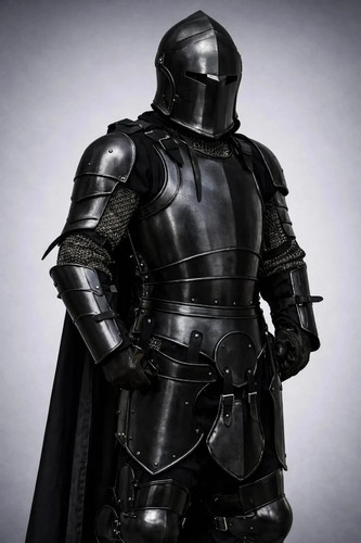 Wearable black barbuta - black, knight