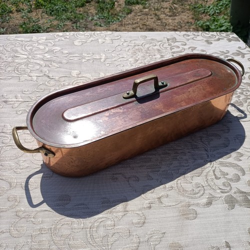 Vintage copper fish kettle - copper,