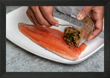 Salmon framed wall art poster - salmon,