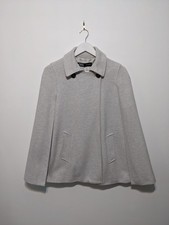 Zara Grey Long Longline Cape Poncho Jacket Coat Size M