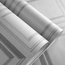 European Grey Black Four Square Effect Wallpaper Wall Covering Roll Home Decor