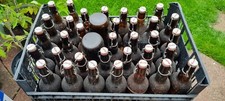 36 * Vintage 45cl Brown Embossed Grolsch Bottles With Ceramic Flip Top Caps