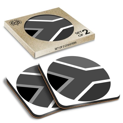 Boxed square coasters - boxed, bw