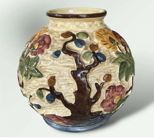 Wood indian tree vase - j,