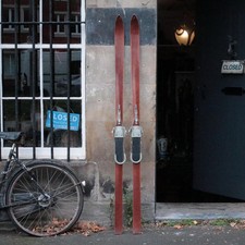 Vintage Swedish Wooden Skis With Cable Bindings — Bröderna Sandströms — c.1930s