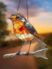 Large Robin Bird On Twig