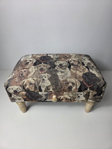 Footstool fabric dog - fabric, print
