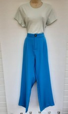 WIDE LEG BLUE TROUSERS,40S,50S,60S,70S,80S RETRO LOOK,SMART/CASUAL,SIZE 12-14 AP