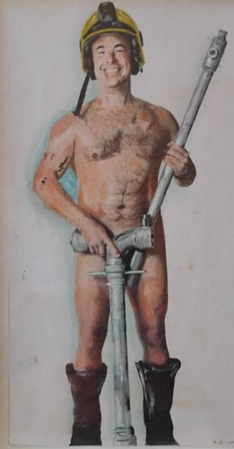 Naked fireman original unique - naked,