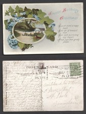 1918 KGV National War Bonds Slogan Birmingham on Greetings Postcard