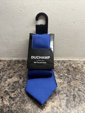 Duchamp London Handmade Blue 100% Silk Tie 8cm Made in England BNWOT