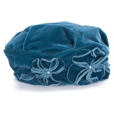 Teal Womens Solid Color 1920 Retro Style Velvet Beret Floral Hat Chic Cap T513