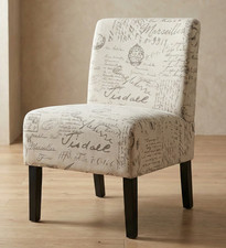 Beige Linen Tub Accent Chair
