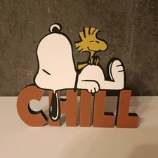 Snoopy chill desk top sign - chill,