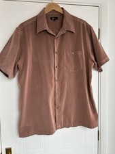 Men’s Vintage Gabicci Size XL Short Sleeve Shirt Clay Brick Plaster Colour
