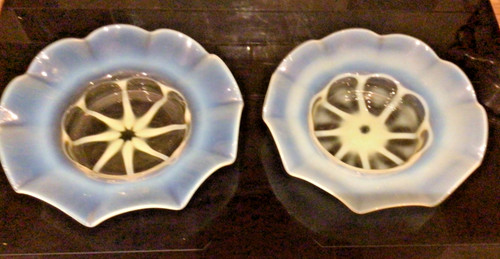Pair antique opalescent - pair,