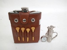 Golf Themed Hip Flask Gift Set