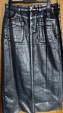 Silver Coated Black Denim Maxi