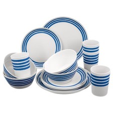 16 Piece Picnic Dining Set Cups Plates Melamine Camping Caravan Outdoor