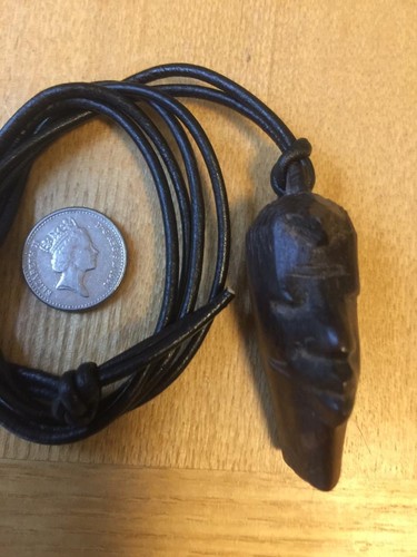 Vintage african ebony pendant - african,