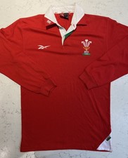 Vintage Y2K Wales Rugby Union Home Shirt 1998 2000 Reebok Large S 34/36 Jersey