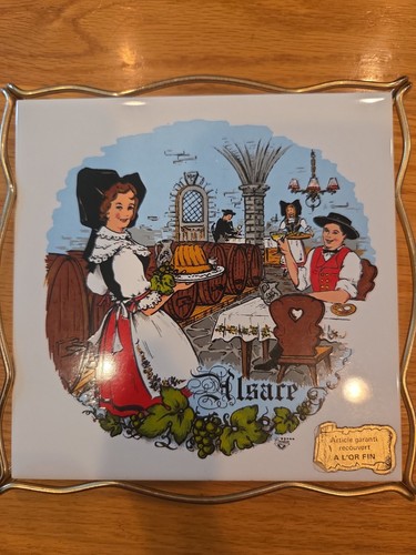 Vintage alsatian trivet - vintage,