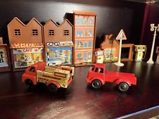 2x Vintage 1950s Wells Brimtoy Breakdown Service & Lorry Toy Tin Plate & Plastic
