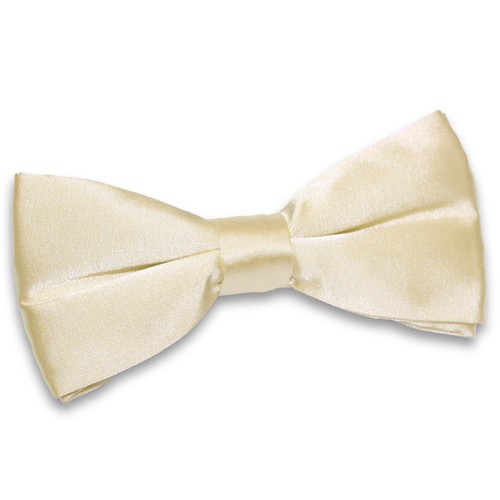 Champagne mens bow tie - tie, satin