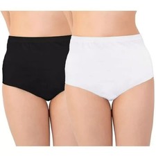 Ladies Women's Incontinence Pants with pad 100% Cotton Washable Briefs Knickers