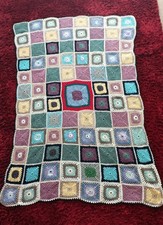 Vtg Afghan Granny Handmade