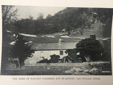 c1900 Print – Nab Cottage Rydal – Coleridge & De Quincey – Lake District Art