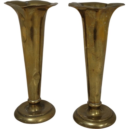 Vintage brass vases pair - brass,