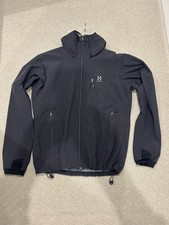 Haglofs Men’s Hooded Softshell Jacket Climatic Black Size L Full Zip