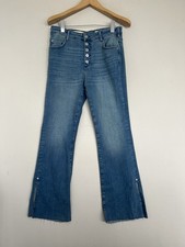 Anthropologie Pilcro Flared Blue Jeans Size 30 Size Slits Stretch 
