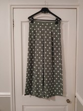 Womans Green Wide Legged Polka